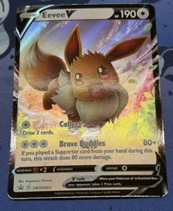 Pokemon Card TCG - Eevee V SWSH065 Black Star Promo Sword & Shield Promo NM - Image 4