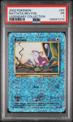 PSA 1 Rattata 89/110 Legendary Collection 2002 Reverse Holo Pokemon Card TCG - Image 1