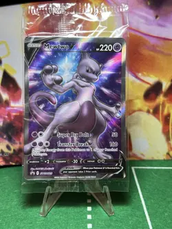 Mewtwo V SWSH229 Full Art Promo Holo Black Star English Pokemon Card sealed - Image 1
