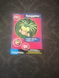 Pokemon - 1999 Burger King PokeTrivia Promo Card - EXEGGUTOR #103 - Image 1