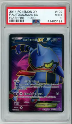 POKEMON FLASHFIRE TOXICROAK EX #102 FULL ART HOLO FOIL CARD PSA 9 MINT #41403192 - Image 1
