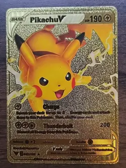 2020 PIKACHU V CHARGE THUNDERBOLT GOLD CARD 43/185 - Image 1