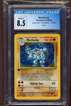 Machamp 8/102 1st Edition Base Set Holo Rare Pokemon Card CGC 8.5 - Image 1
