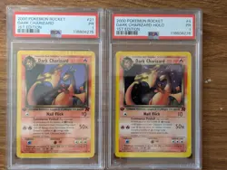 2000 Pokemon Team Rocket 1st Edition PSA 1 Dark Charizard Holo & Non-Holo #4 #21 - Image 1