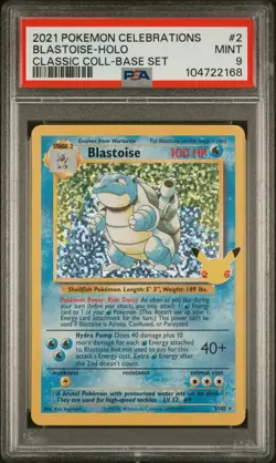 2021 POKEMON CELEBRATIONS CLASSIC COLLECTION #2 BLASTOISE-HOLO PSA 9 - Image 1