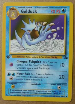 Golduck 35/62 Uncommon Non-Holo 1st Edition Portuguese Fossil Set Pokemon LP - Image 1