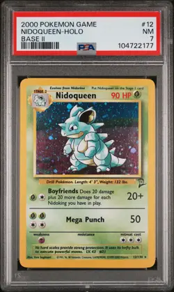 2000 POKEMON BASE SET 2 #12 NIDOQUEEN-HOLO PSA 7 - Image 1