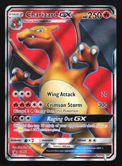 Pokemon Charizard GX SM60 Sun & Moon Full Art Holo Black Star Promo MP - Image 1