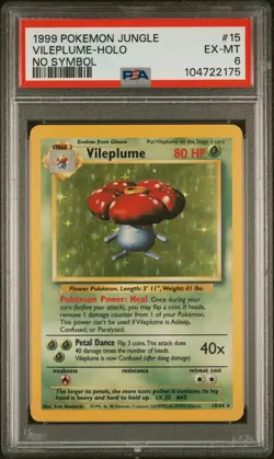 1999 POKEMON JUNGLE NO SYMBOL #15 VILEPLUME-HOLO PSA 6 - Image 1