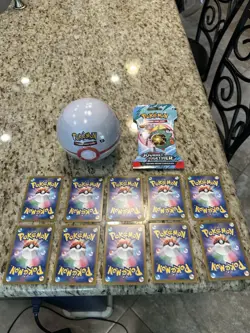 Pokemon Premier Ball Tin + 1 Sleeved Journey Together Booster Pack - Image 1