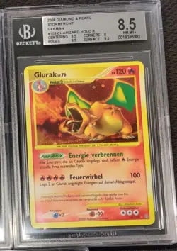 2008 Pokemon Glurak 103/100 Secret Rare Holo Stormfront Charizard BGS 8.5 German - Image 1