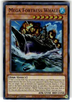 Yugioh! Mega Fortress Whale - LED9-EN016 - Ultra Rare - 1st Edition Near Mint, E - Image 1