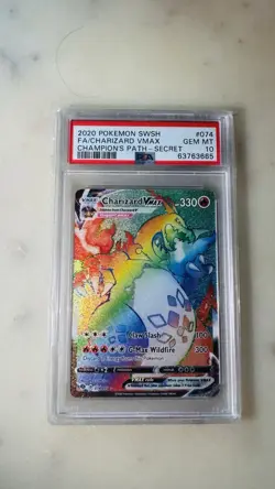Pokemon TCG Charizard VMAX Champions Path Holo Card 074/073 Secret Rare - Image 1