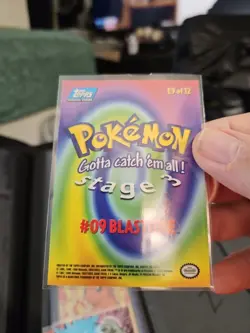 Blastoise E9 of E12 NM Topps TV Animation Blue Label Vintage Pokemon Foil Card Z - Image 3