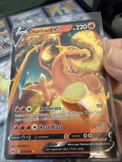 Pokemon TCG Charizard V Crown Zenith Holo Ultra Rare Card 018/159 T206 - Image 1