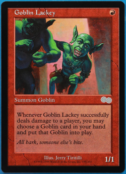 Goblin Lackey Urza's Saga NM Red Uncommon MAGIC MTG CARD (ID# 504035) ABUGames - Image 1