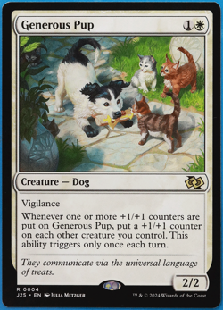 Generous Pup Foundations Jumpstart NM White Rare MTG CARD (ID# 504027) ABUGames - Image 1