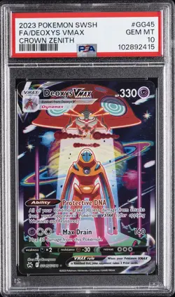 2023 POKEMON SWORD & SHIELD CROWN ZENITH #GG45 FULL ART/DEOXYS VMAX PSA 10 - Image 1