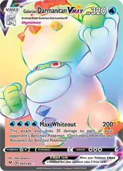 Galarian Darmanitan VMAX (Secret, #187/185) - Ho SWSH - Vivid Voltage NM Pokemon - Image 1