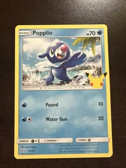 Popplio 23/25 Non-holo NM Pokemon TCG McDonald’s 25th Anniversary Celebrations - Image 1