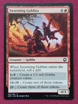 Magic The Gathering ADVENTURES IN FORGOTTEN REALMS SWARMING GOBLINS red card MTG - Image 1