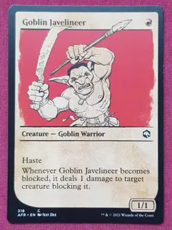 Magic The Gathering ADVENTURES IN FORGOTTEN REALMS GOBLIN JAVELINEER card MTG - Image 1