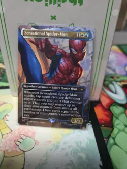 Sensational Spider-Man BORDERLESS SCENE #25 NM/M MTG Spiderman Magic Card - Image 1