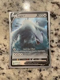 Near Mint Lugia V 138/195 Holo Rare V Silver Tempest Pokemon Card - PACK FRESH - Image 1