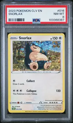 SNORLAX 016/034 PSA 8 CLV POKEMON CARD CLASSIC COLLECTION HOLO ENGLISH - Image 1