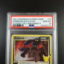PSA 10 Umbreon Gold Star 17/17 Celebrations Holo Graded Pokemon Card - Image 2