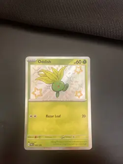 Pokemon TCG Oddish Baby Shiny Paldean Fates Scarlet & Violet Card 092/091 NM - Image 1