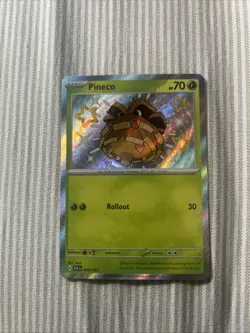 Pokemon Pineco TCG Scarlet & Violet Paldean Fates Holo Shiny Rare Card 099/091 - Image 1