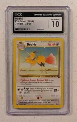 Dodrio 1999 Jungle #34 Pokemon Card - CGC 10 - Image 1