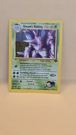 Pokemon TCG Giovanni's Nidoking Gym Challenge Holo Card 7/132 Unlimited - Image 1