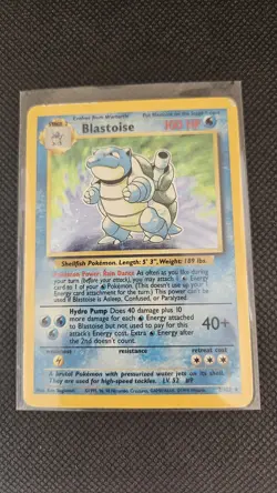 Pokemon Blastoise 2/102 Base Set Holo Card Unlimited LP Rare - Image 1