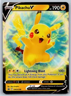 Pikachu V - V Box SWSH 198 Black Star Promo Sword Shield Pokemon Card NM - Image 1