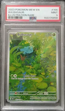 Pokemon TCG Bulbasaur 151 Illustration Rare Card 166/165 PSA 10 - Image 1