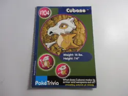 Cubone PokeTrivia Burger King Pokemon Card LP - Image 1