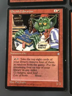 Orcish Librarian X4 Ice Age LP Condition See Pics Front/back - Image 3