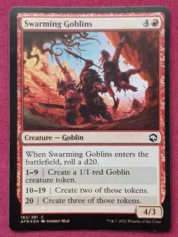Magic The Gathering ADVENTURES IN FORGOTTEN REALMS FOIL SWARMING GOBLINS red MTG - Image 1