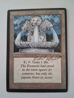 MTG Magic the Gathering Fountain Of Youth Signed By Richard Garfield - Image 1