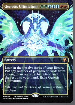 Genesis Ultimatum BORDERLESS FOIL MTG Tarkir: Dragonstorm Special Guest NM/M 106 - Image 1
