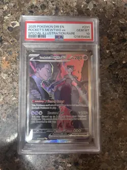 Pokemon 2025 Team Rockets Mewtwo EX 231/182 Sir Destined Rivals Gem Mint PSA 10 - Image 1