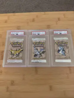 Pokemon Fossil 1st Edition Graded Booster Pack Set PSA 8 (English) New Sealed - Image 1