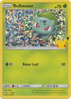 Bulbasaur - 1/25 - Holo - McDonald's 25th Anniversary Promo NM, English Pokemon - Image 1