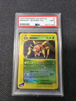 Pokemon PSA 9 MINT Ariados 3/147 Aquapolis Reverse Holofoil 2003 E-Reader Eng - Image 1