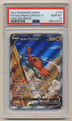 PSA 10 Pokemon Chilling Reign Galarian Zapdos V 174/198 GEM MINT Condition!! - Image 1