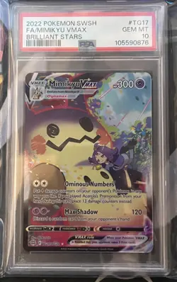 2022 POKEMON SWORD & SHIELD BRILLIANT STARS TG17 FULL ART/MIMIKYU VMAX PSA 10 - Image 1