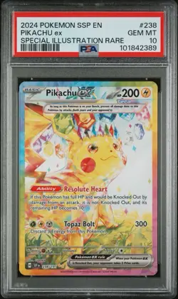 PSA 10 Pikachu ex, Ultra Rare, SIR Cert. Sequential Set Pokemon Surging Sparks - Image 2