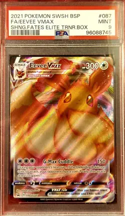 PSA 9 Pokemon TCG Eevee VMAX Sword & Shield Shining Fates Black Star Promo - Image 2